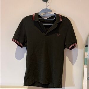 Fred Perry Black Polo with Pink Trim